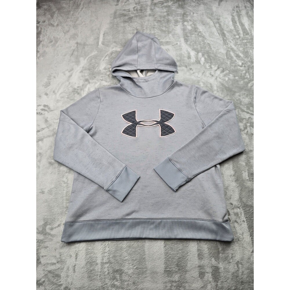 Under Armour Hoodie Womens Large Gray Sweatshirt Sweater Coldgear Adult